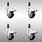 Service Caster 3 Inch 316SS Black Poly Swivel 1 Inch Expanding Stem Caster Set Lock Brake SCC-SS316TTLEX20S314-PPUB-BLK-1-4 - alternate 1